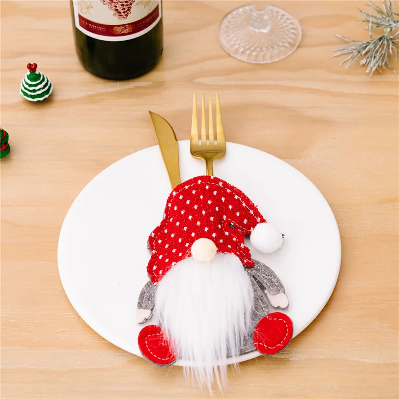 Cute Christmas table knife fork holder