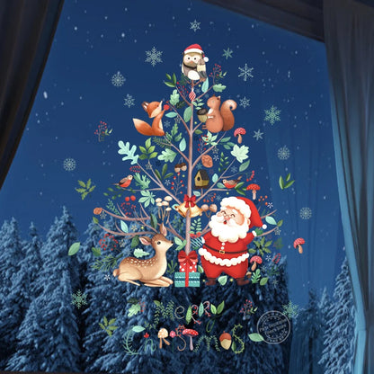 Cute Woodland Christmas window sticker