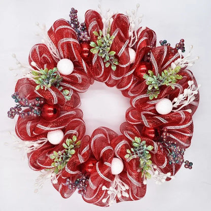 Deco mesh Christmas Wreath DIY Craft