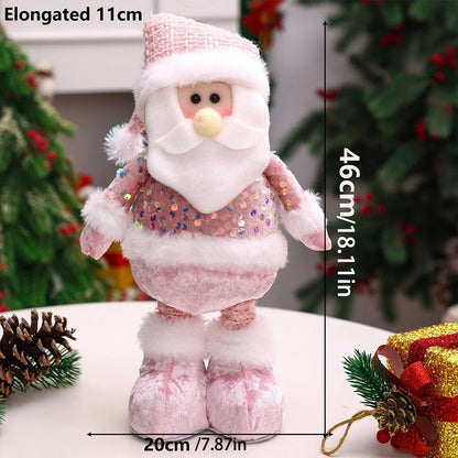 Elongated legs Santa Pink sparkles