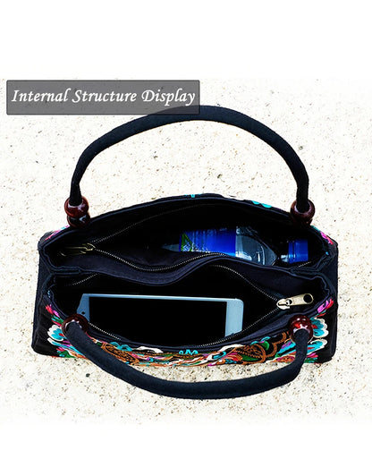 Embroidered womens bag internal structure