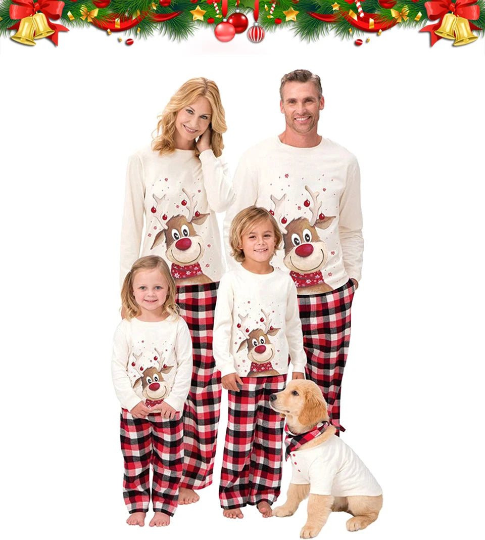 Family Christmas Pajamas Matching Reindeer