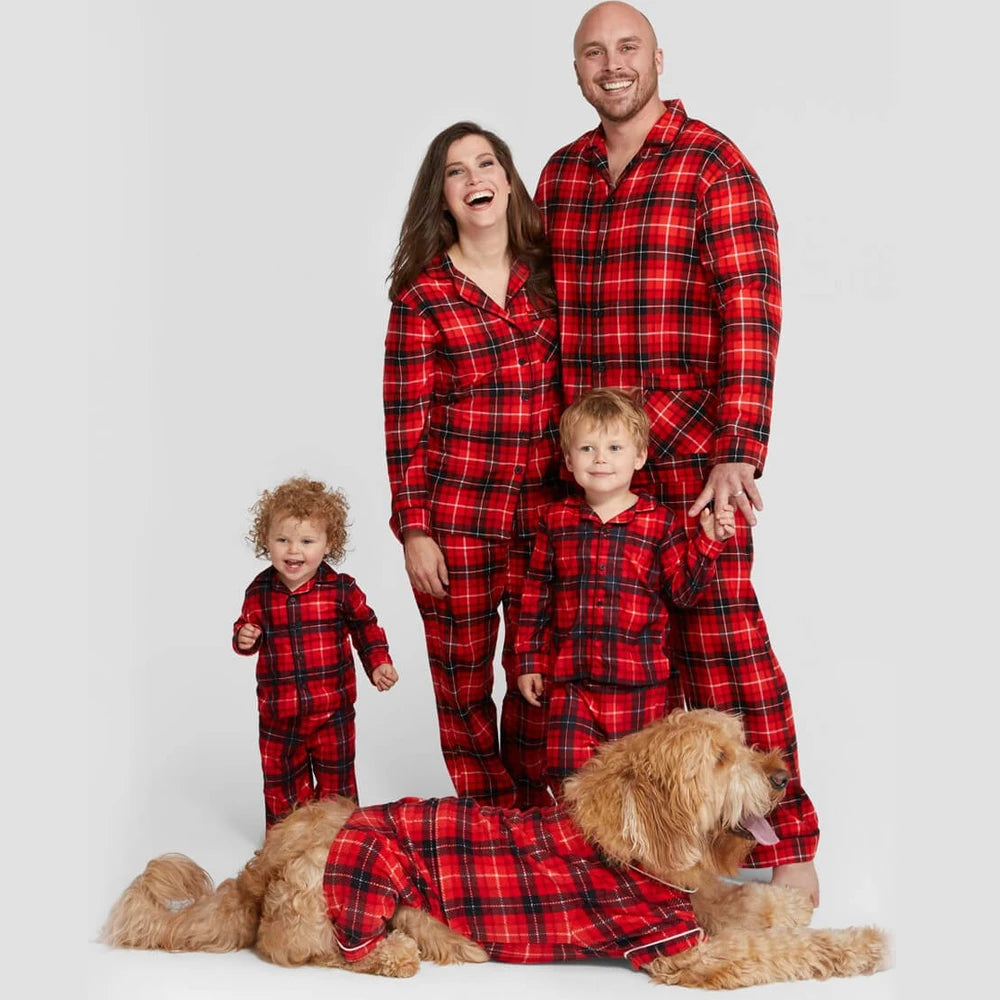 Family Christmas Red Plad Pyjama Set 