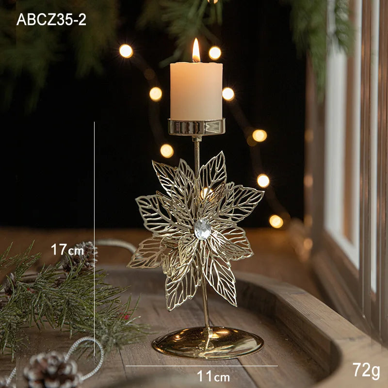 Flower christmas candle holder