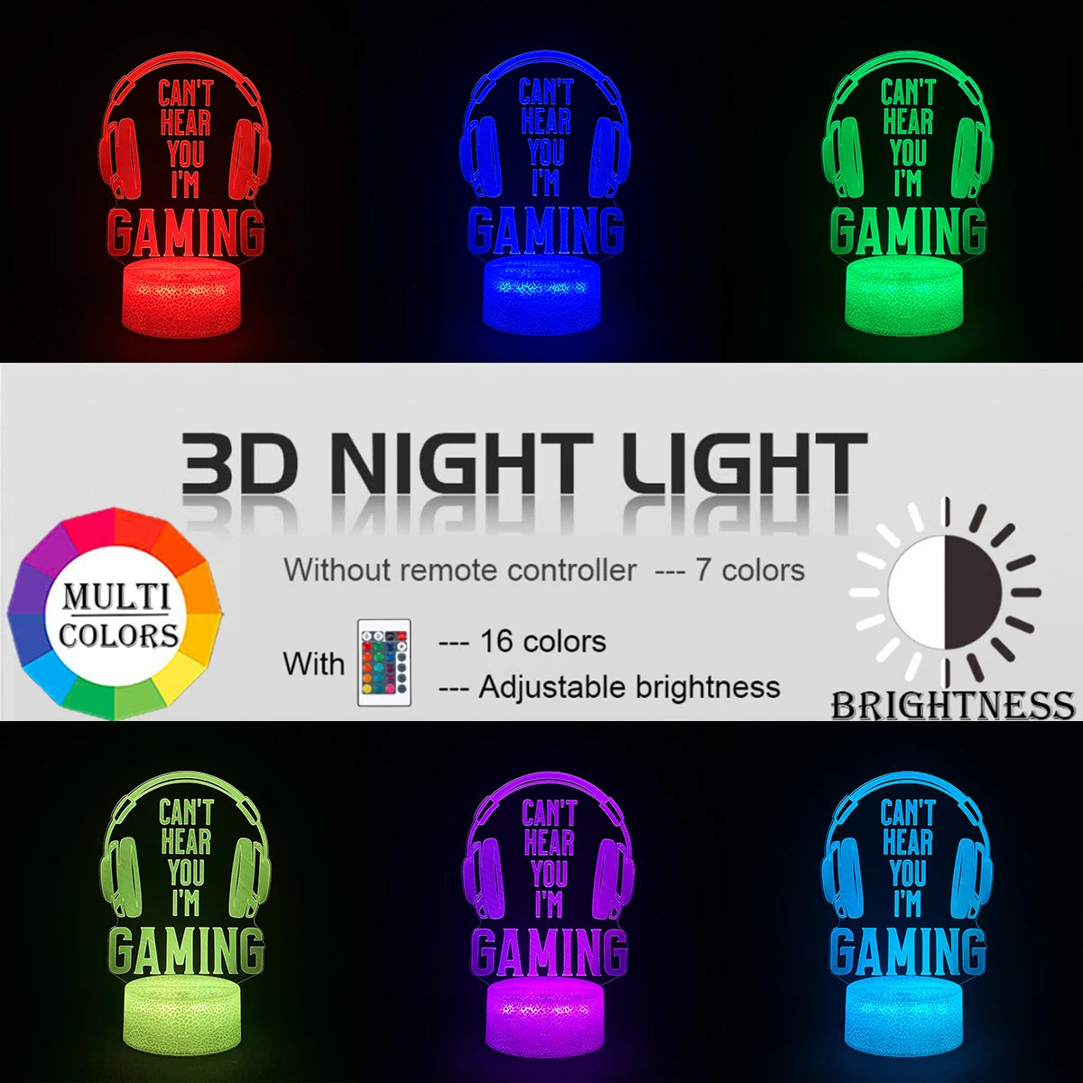 Gaming 3D Night Light 16 colours