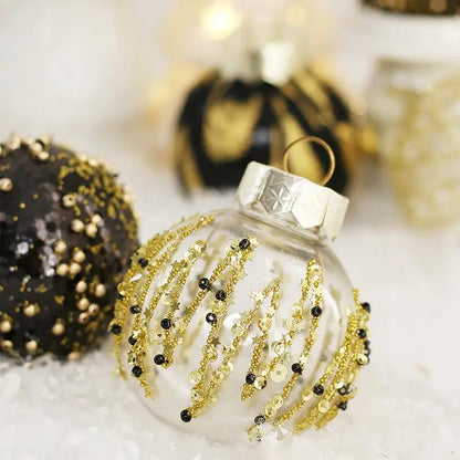 Gold Clear Glitter bauble 