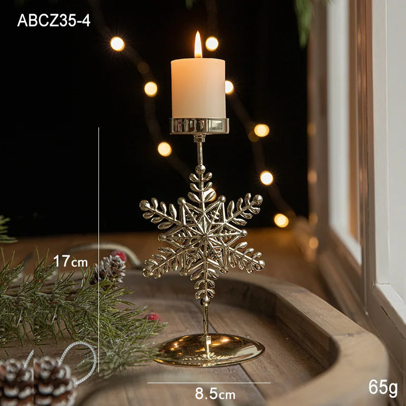 Gold colour snowflake candle holder measurements