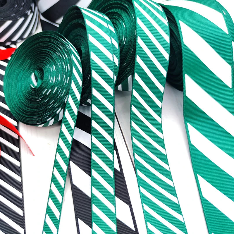 Green and white Christmas Ribbon