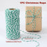 Green and white christmas wrapping rope