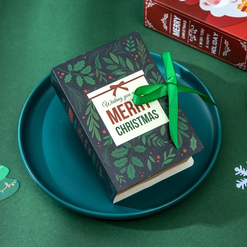 Green merry Christmas Book GiftBox chocolates Sweets