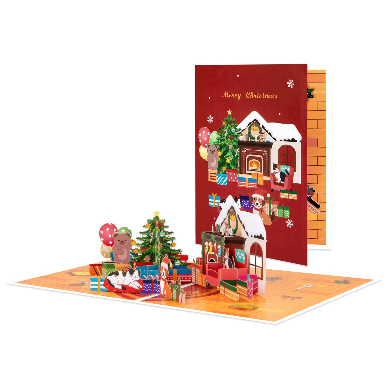 Home Scene Christmas Pop Up Card