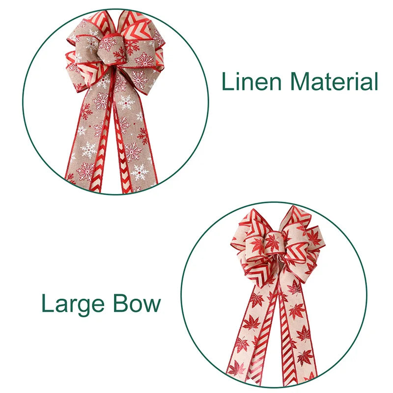 Large Christmas Bow Linen Material