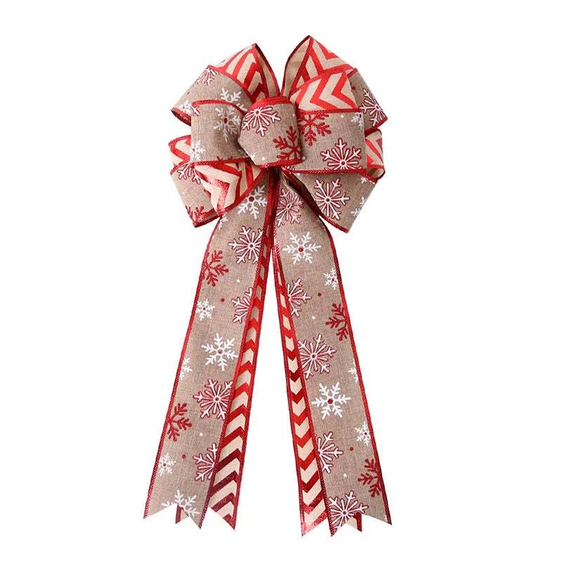 Large Christmas Bow With Snowflakes