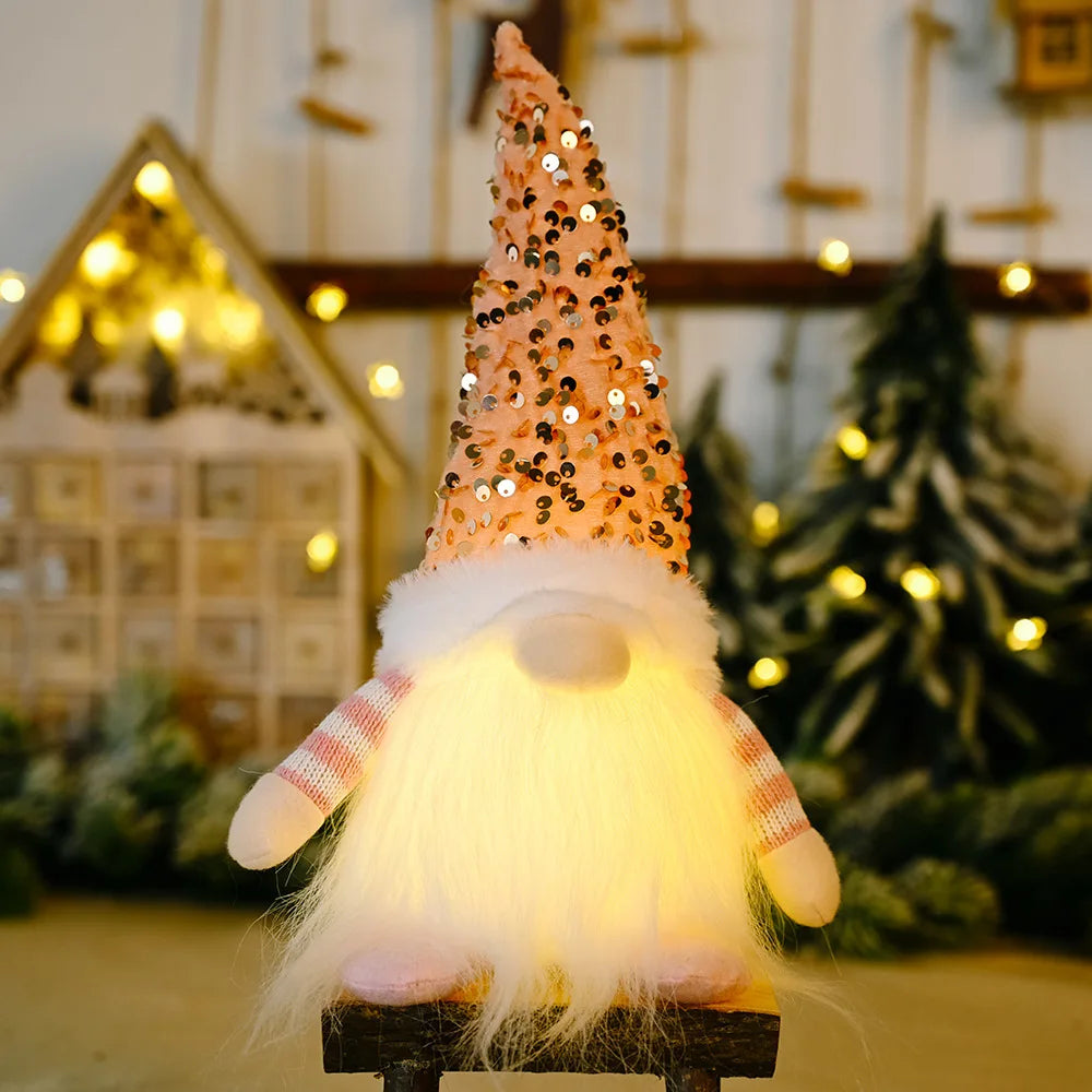 Light up 30cm Pink Christmas Gnome