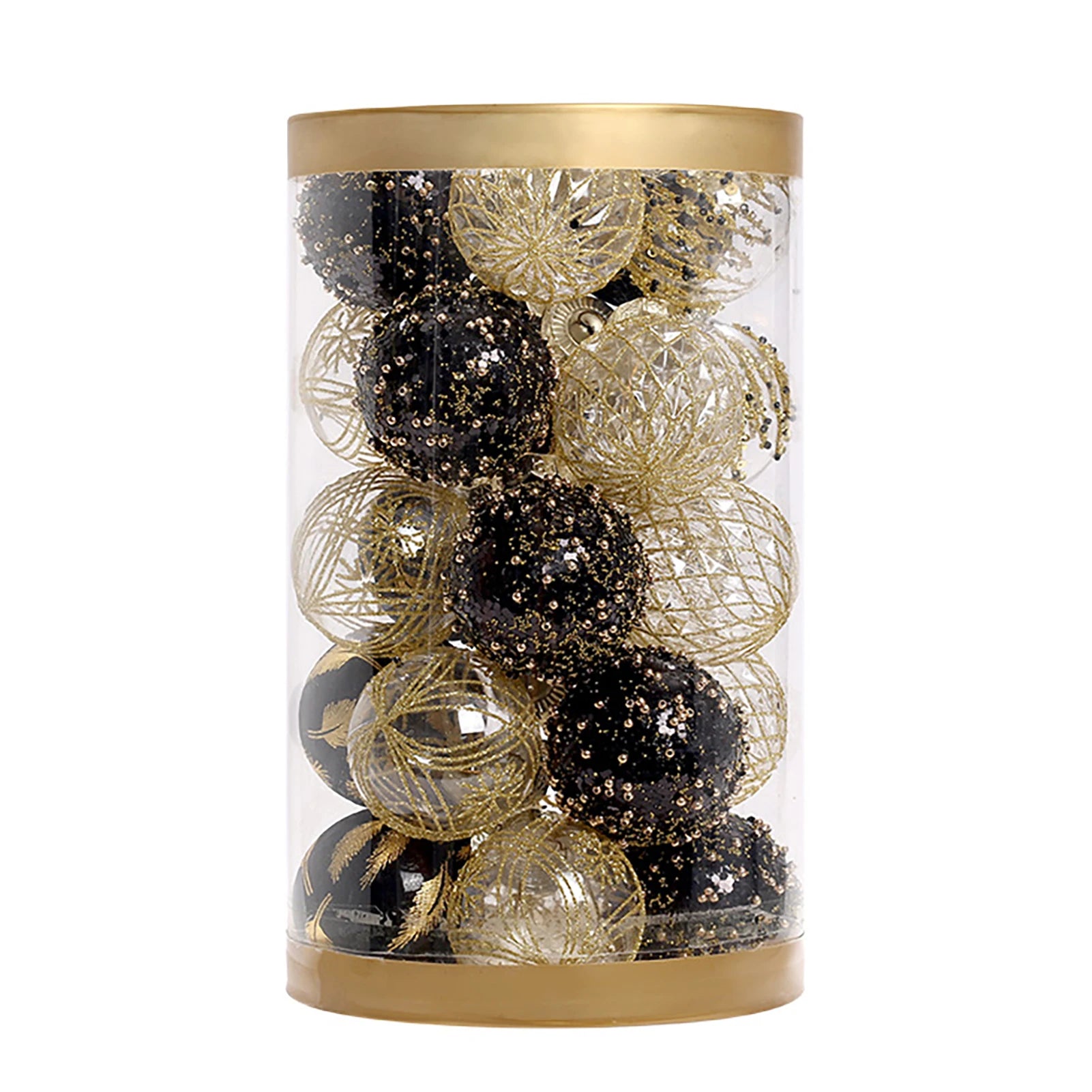 Luxury black and gold Christmas Tree Baubles