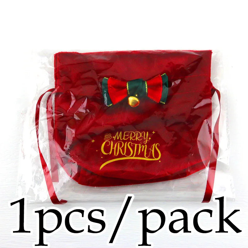 Merry Christmas Material Gift Bag Red