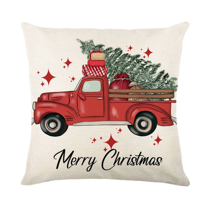 Merry Christmas Red Truck Pillow cushion cover