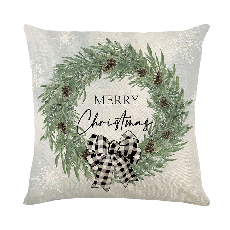 Merry Christmas Wreath cushion cover pillow case