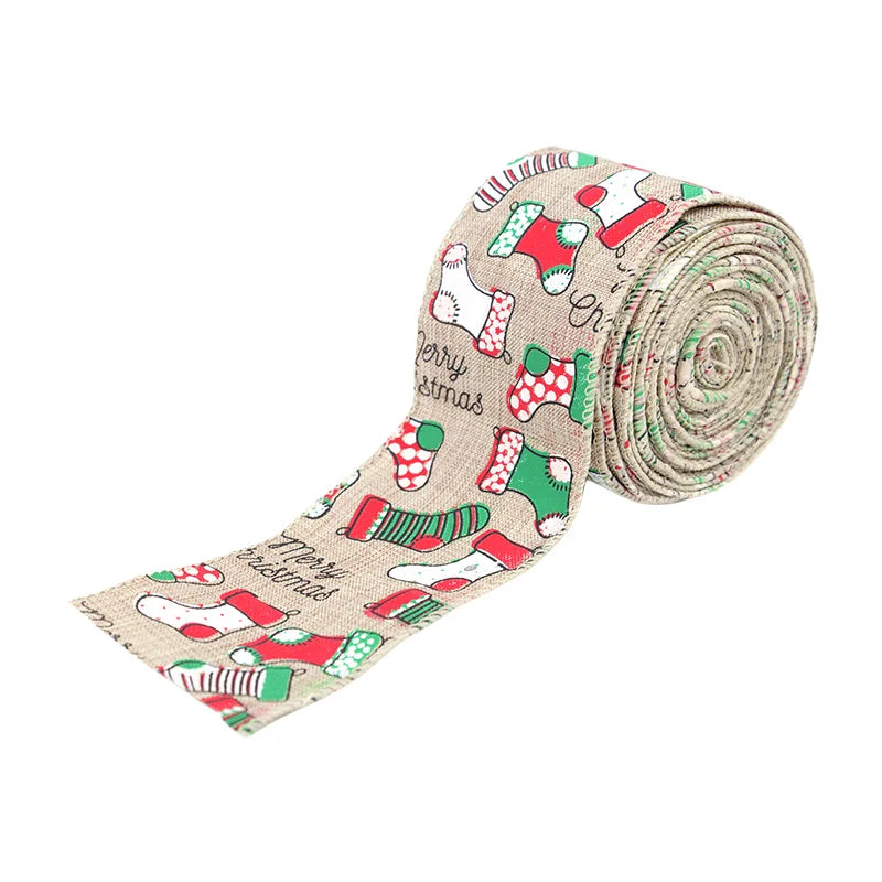 Natural Ribbon Christmas sock ribbon