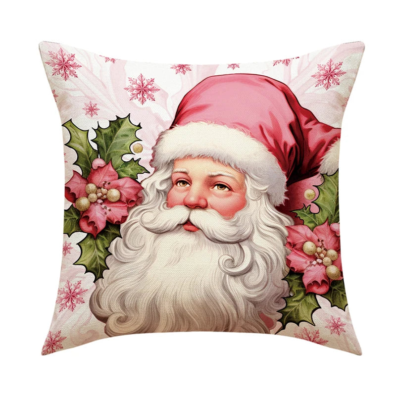 Pink Classic Santa pillow case cushion cover