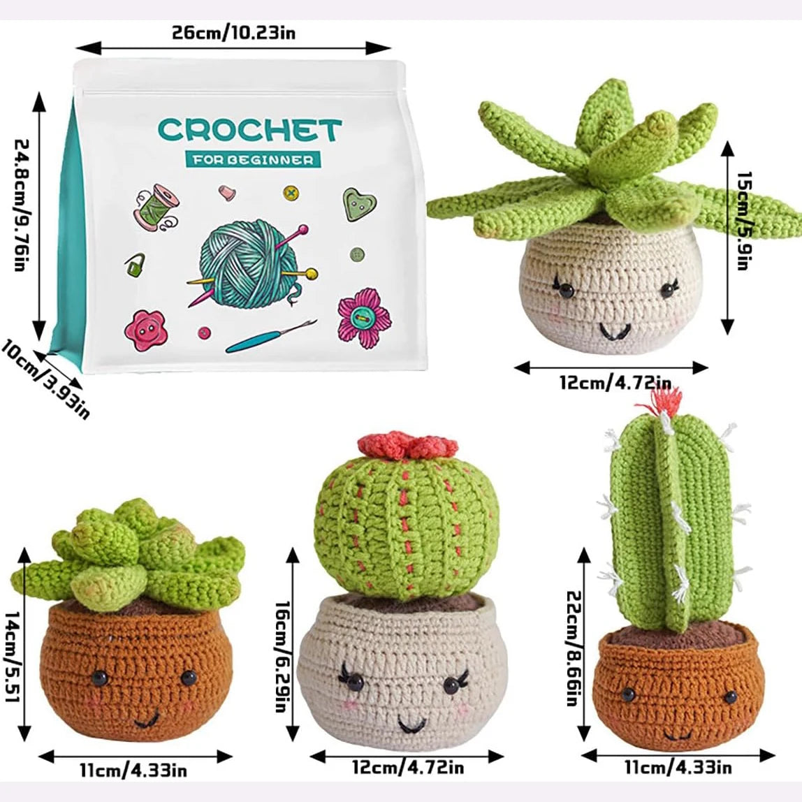 Plants crochet kit gift for her