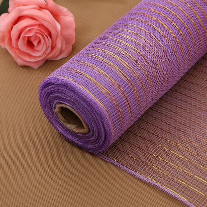 Purple And gold deco mesh Christmas crafting