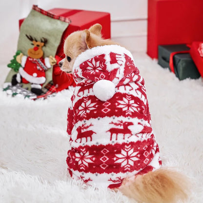 Red Christmas Pattern Dog Fleece