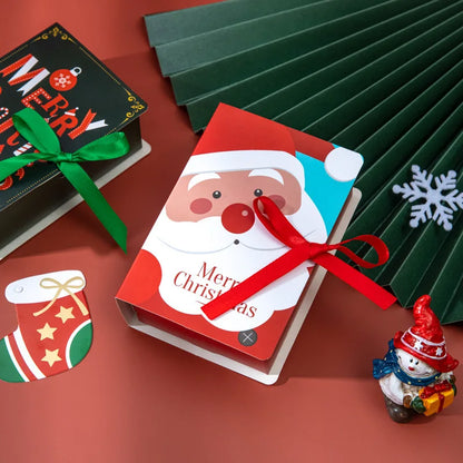 Red Merry Christmas Santa Book Gift Box