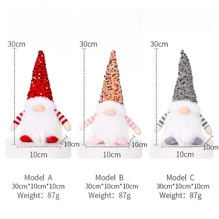 Red Pink Silver 30cm Light up Gnomes