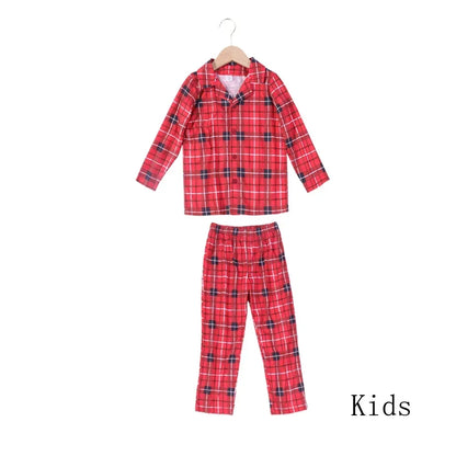 Red Plad Family Christmas pjs - Kids