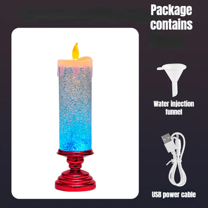 Red Stand Glitter candles 28cm