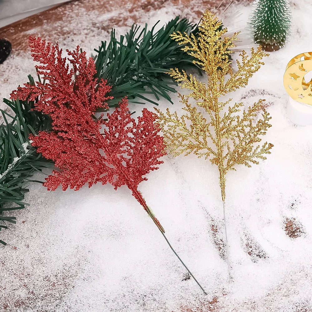 Red and Gold glitter branches