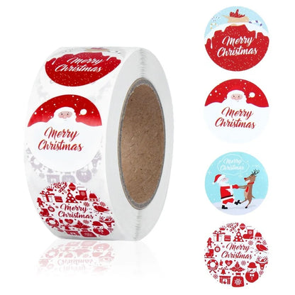 Red theme merry Christmas stickers