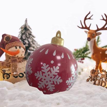 Red with White Snowflake Blowup Bauble