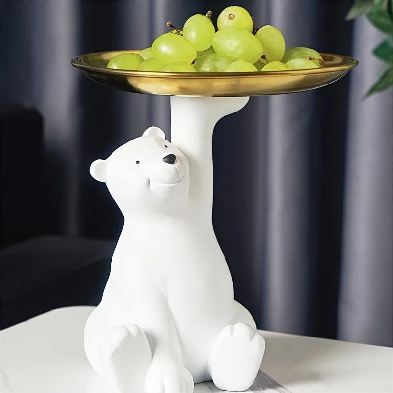 Resin Polar Bear Plate Stand 