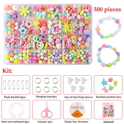 DIY  Beads Crafts Making Bracelet Necklace Jewelry Kit 500pc