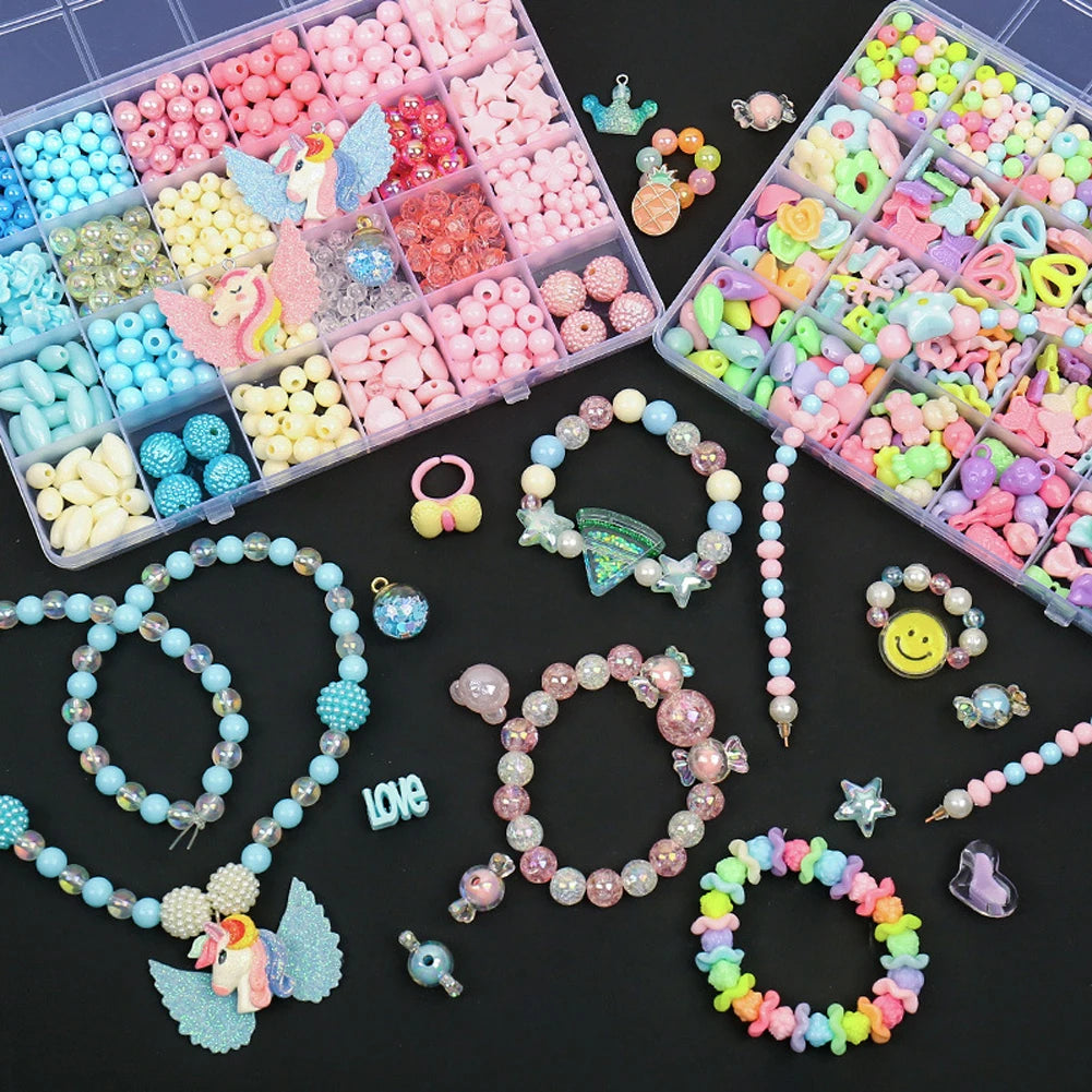 DIY  Beads Crafts Making Bracelet Necklace Jewelry Kit 500pc