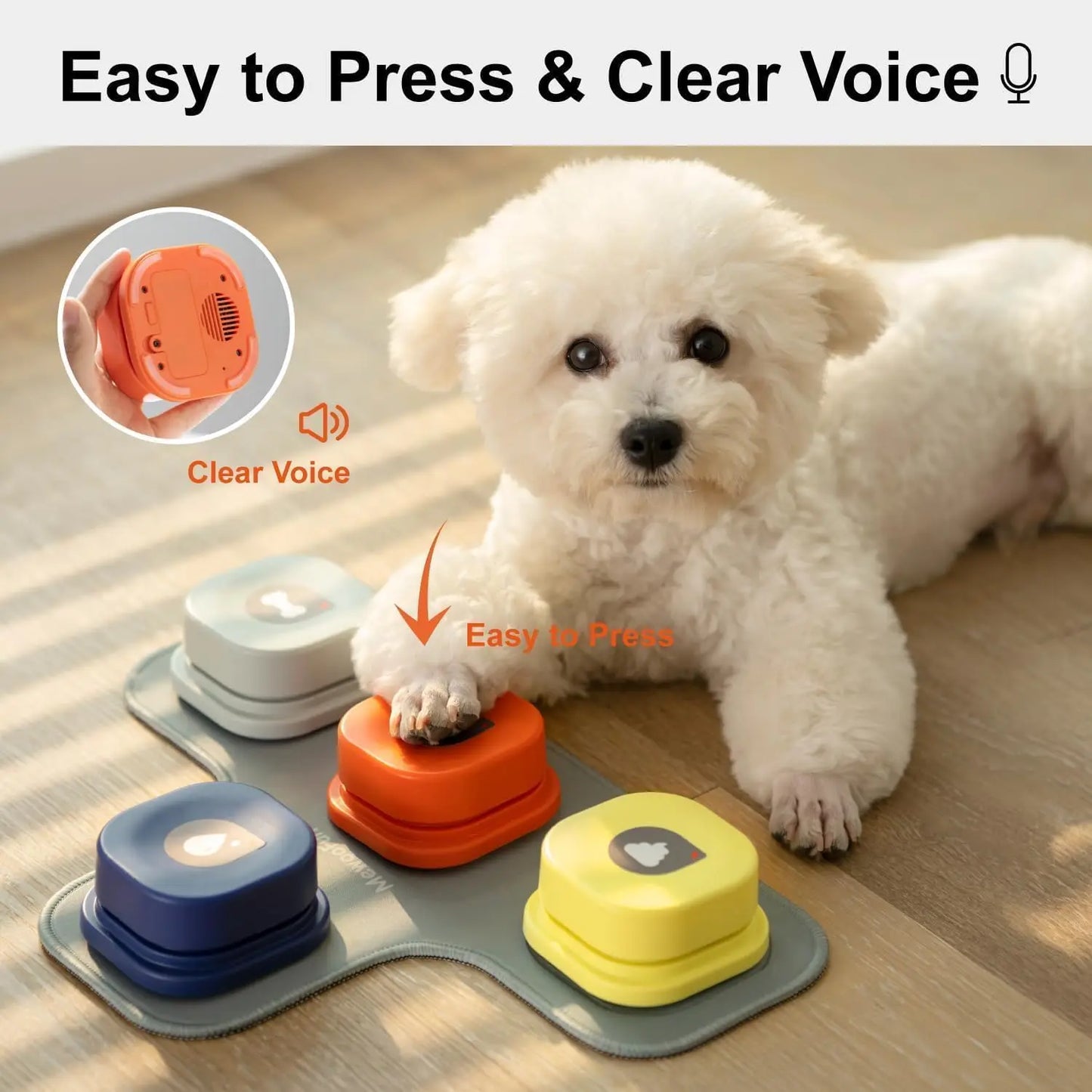 MEWOOFUN Dog Button Record Talking Pet Communication Training Interactive Toy