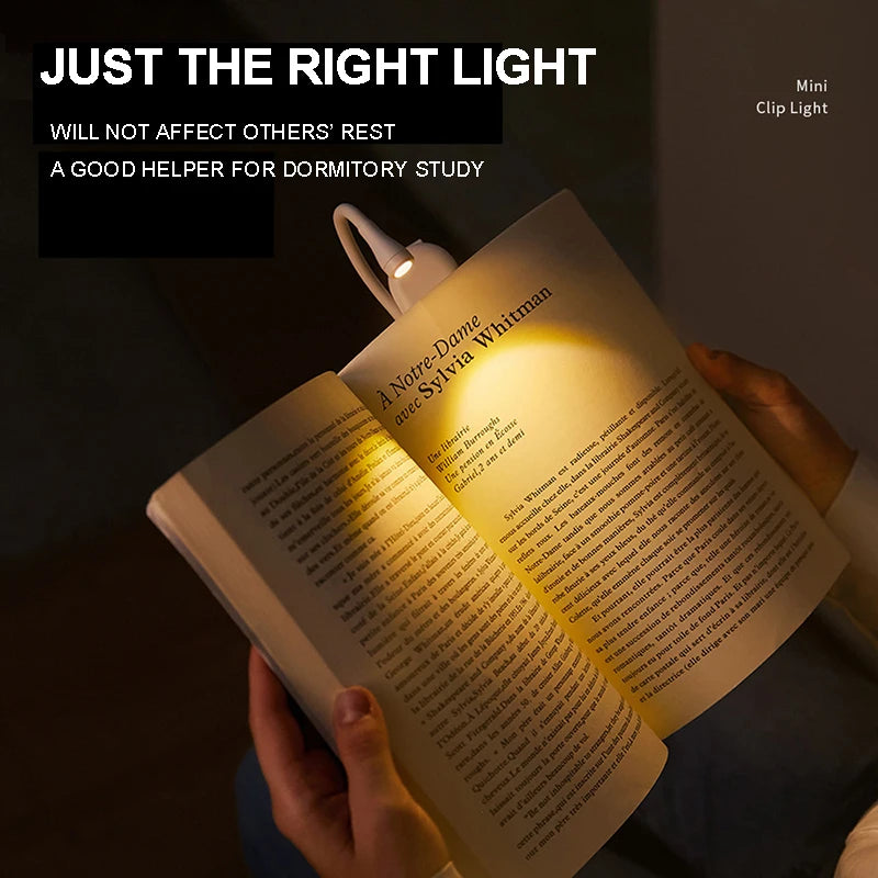 Portable LED Book Reading Lamp Lights USB Rechargeable