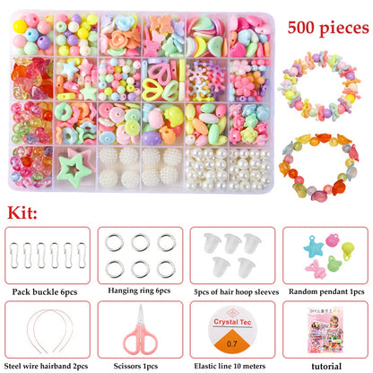 DIY  Beads Crafts Making Bracelet Necklace Jewelry Kit 500pc