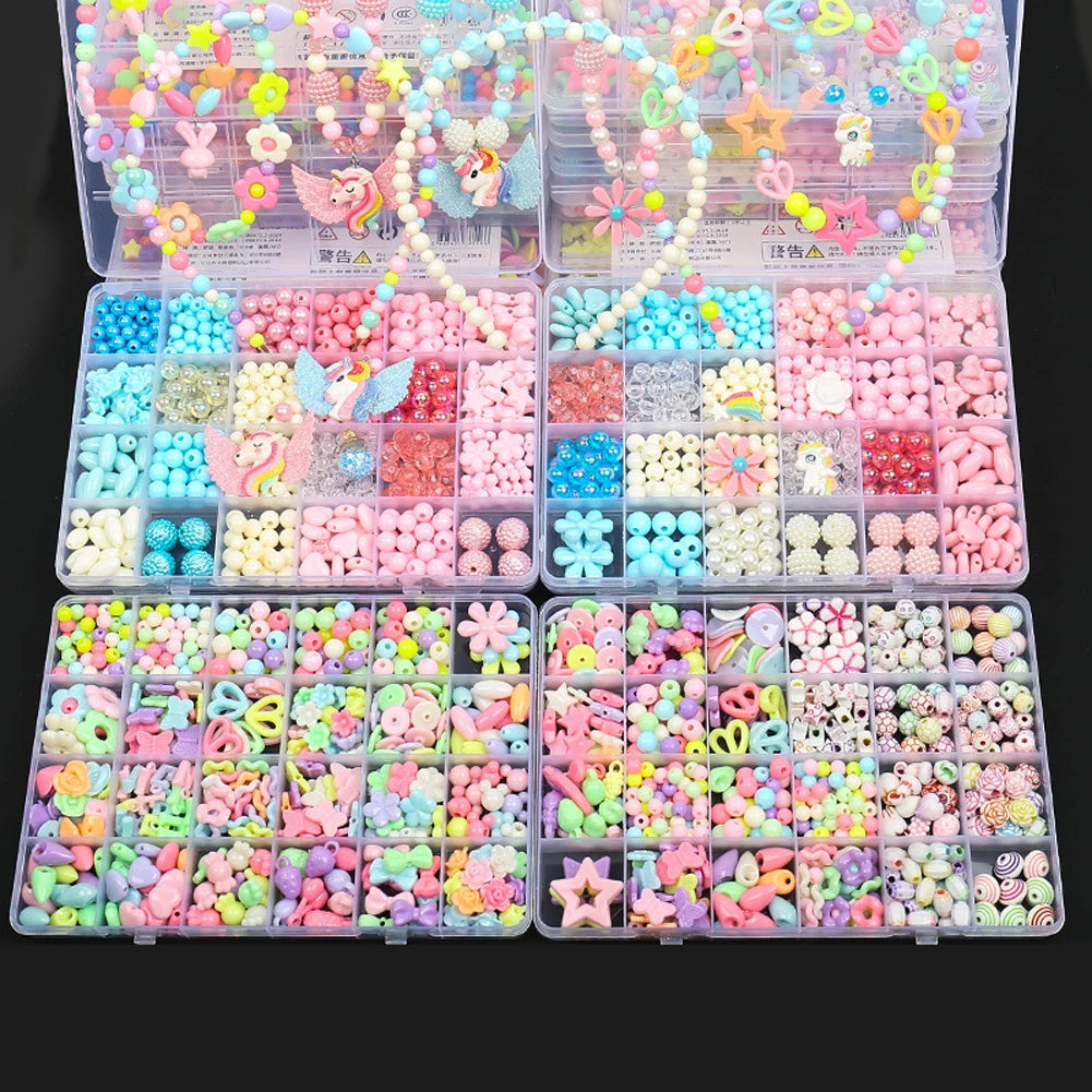 DIY  Beads Crafts Making Bracelet Necklace Jewelry Kit 500pc