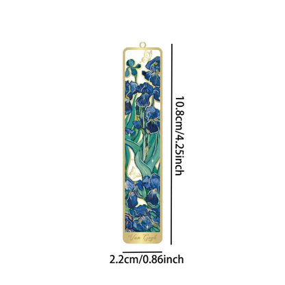 Retro Floral Painting Metal Bookmark