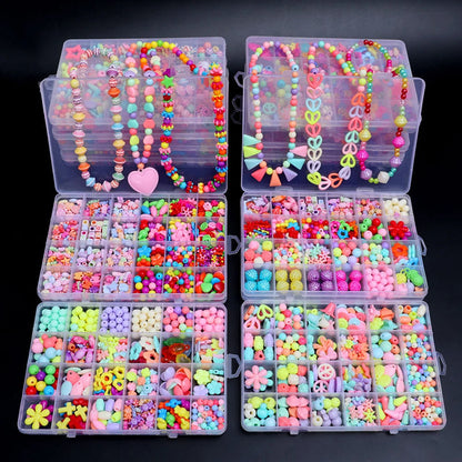 DIY  Beads Crafts Making Bracelet Necklace Jewelry Kit 500pc