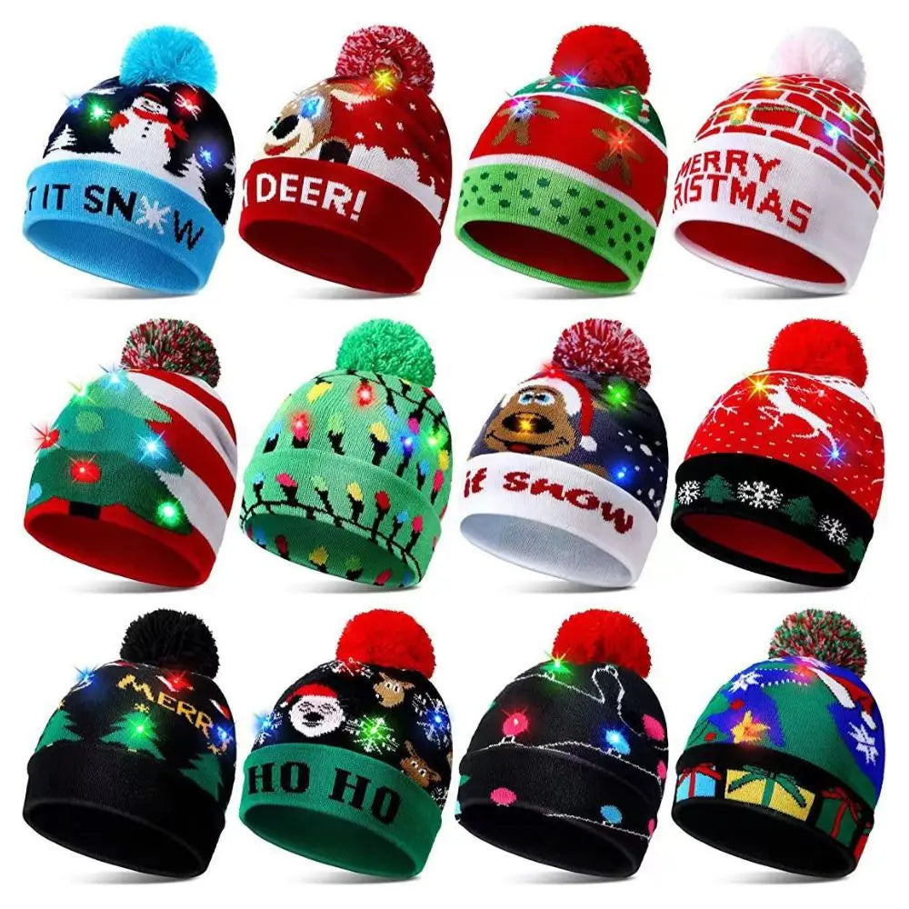 Christmas Theme LED Beanie Hat