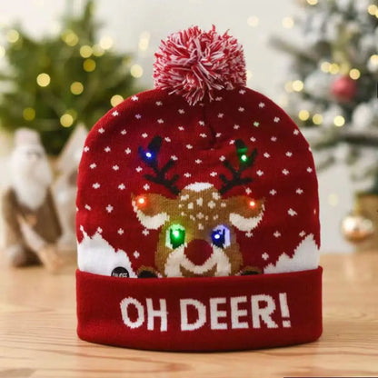 Christmas Theme LED Beanie Hat