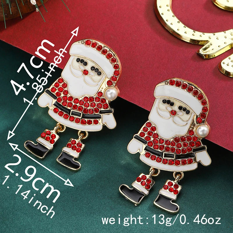 Santa Earrings Dangling Legs Dimensions