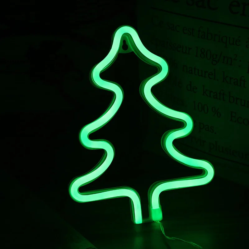 Christmas LED indoor decoration neon lights - snowflake, tree, star, sock..