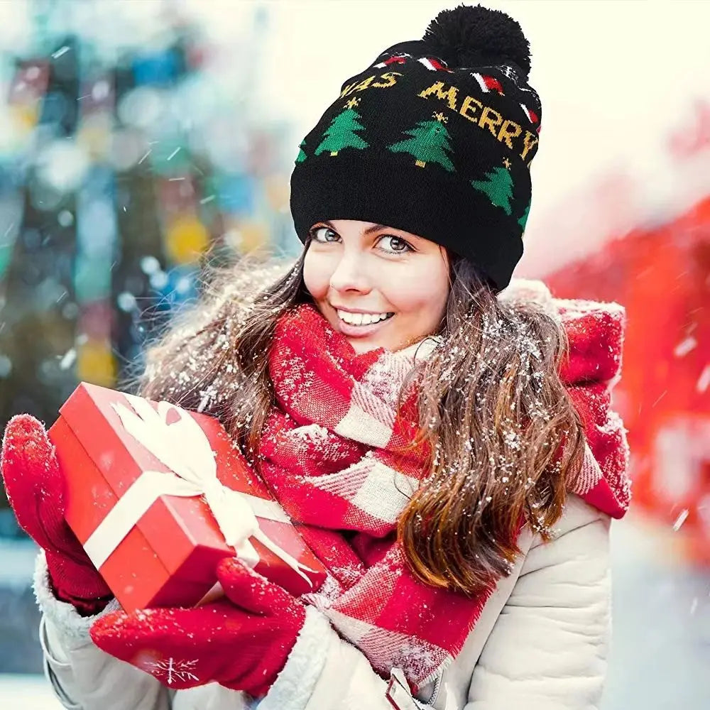 Christmas Theme LED Beanie Hat