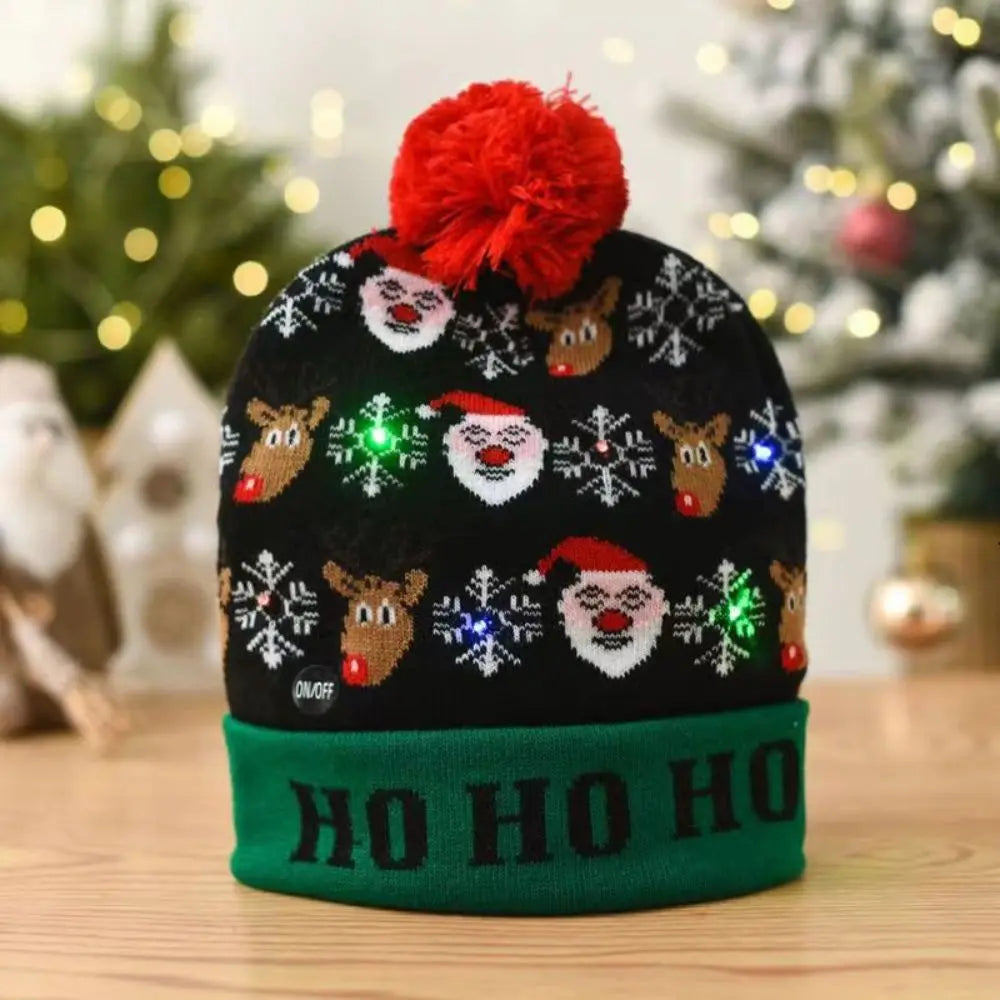 Christmas Theme LED Beanie Hat