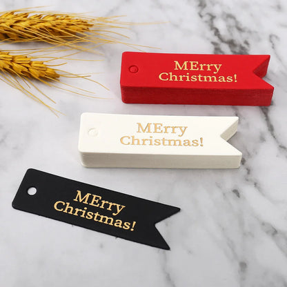 Merry Christmas Gift Tags Bronzing Gold Candy Cookie Boxes Hang Tag